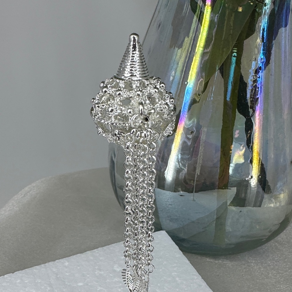 Silver Tassel Pendant Necklace